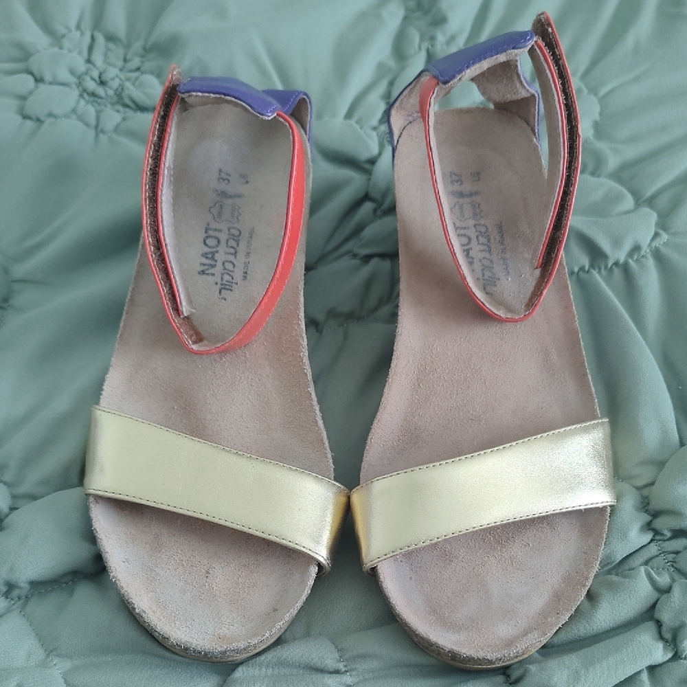 Naot Women's Sandals in Gold and Red